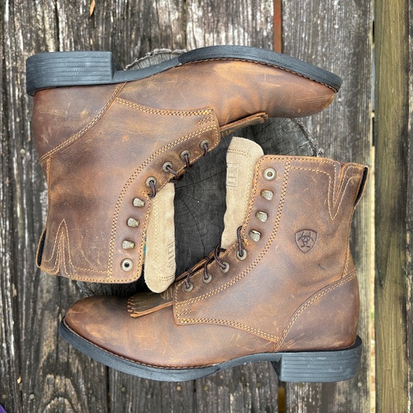 Ariat Heritage Lacer II Western Boots Distressed Brown size 8 - Picture 6 of 9